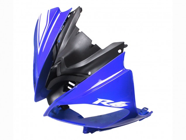Lojas Carenagens Moto Yamaha YZF 600 R6 2008-2016 - Branco Azul Preto Brilhante