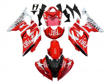 Lojas Carenagens Moto Yamaha YZF 600 R6 2008-2016 - Branco Vermelho Preto Fiat Acer