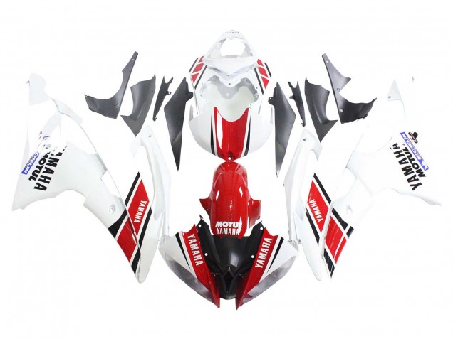 Lojas Carenagens Moto Yamaha YZF 600 R6 2008-2016 - Branco Vermelho Preto Motul Michelin
