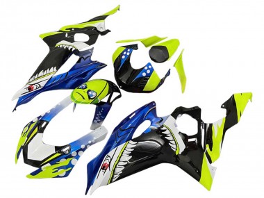 Lojas Carenagens Moto Yamaha YZF 600 R6 2008-2016 - Verde Azul Preto Tubarão