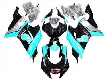 Lojas Carenagens Moto Yamaha YZF 600 R6 2008-2016 - Azul Claro Preto Brilhante Petronas