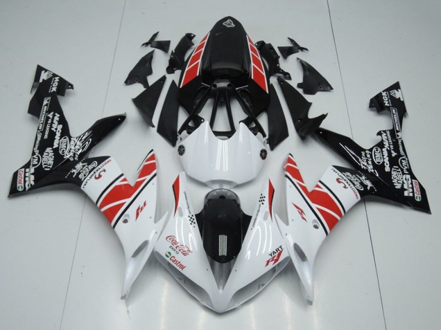 Lojas Carenagens Moto Yamaha YZF R1 2004-2006 - Branco Vermelho Preto Castrol