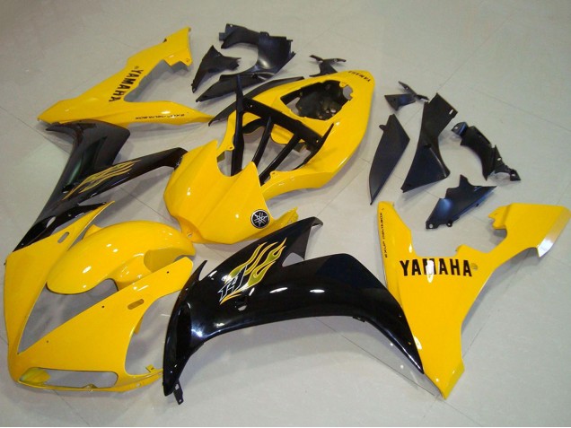 Lojas Carenagens Moto Yamaha YZF R1 2004-2006 - Amarelo Preto Brilhante