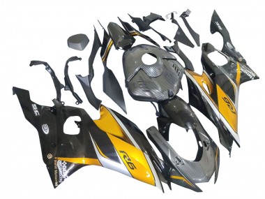 Lojas Carenagens Moto Yamaha YZF 600 R6 2017-2023 - Ouro Preto Fibra de Carbono