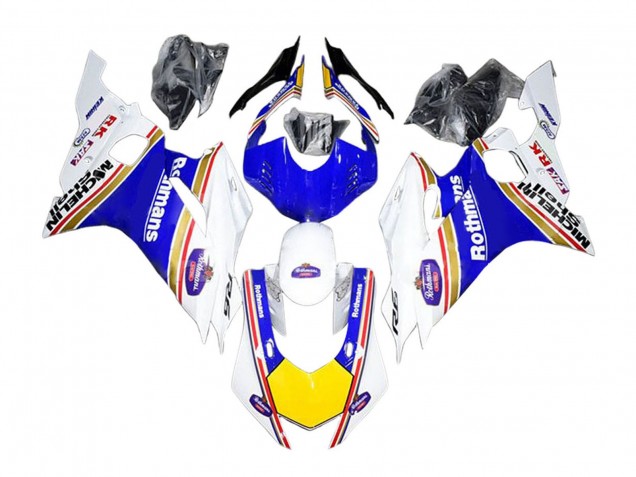 Lojas Carenagens Moto Yamaha YZF 600 R6 2017-2023 - Branco Azul Amarelo Rothmans