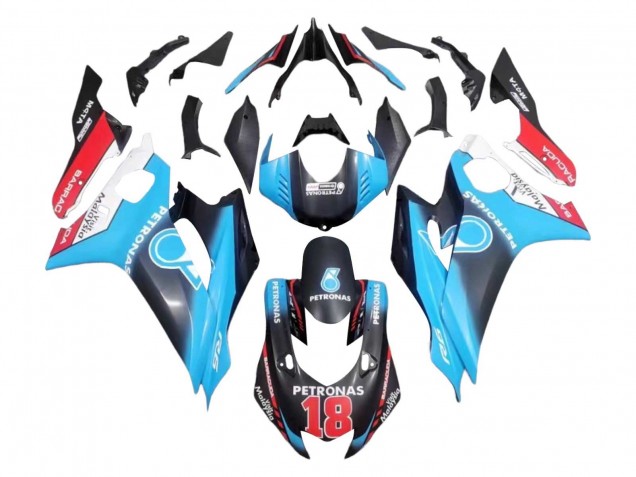 Lojas Carenagens Moto Yamaha YZF 600 R6 2017-2023 - Branco Azul Vermelho Preto Petronas 18