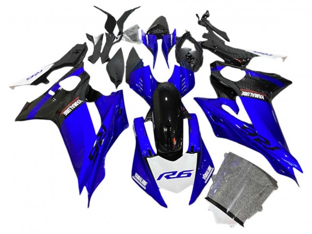Lojas Carenagens Moto Yamaha YZF 600 R6 2017-2023 - Azul Preto Branco
