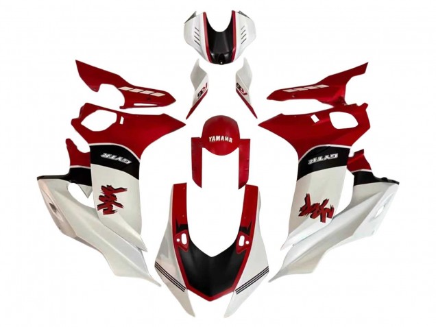 Lojas Carenagem Moto Yamaha YZF 600 R6 2017-2023 - Branco Vermelho Preto