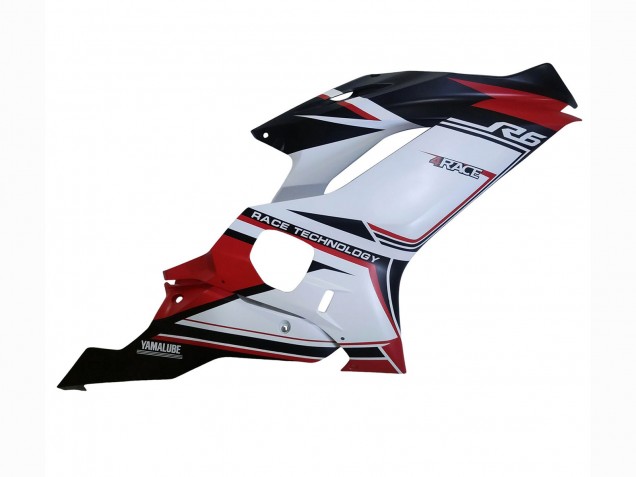 Lojas Carenagens Moto Yamaha YZF 600 R6 2017-2023 - Branco Vermelho Preto Semakin Didepan