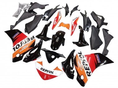 Lojas Carenagens Moto Honda CBR250RR 2011-2015 - Laranja Branco Vermelho Preto Glossy HRC Repsol
