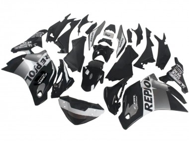 Lojas Carenagens Moto Honda CBR250RR 2011-2015 - Prata Branco Preto Brilhante Repsol