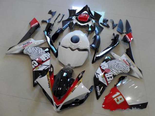 Lojas Carenagens Moto Yamaha YZF R1 2007-2008 - Branco Vermelho Preto Amarelo Dark Dog