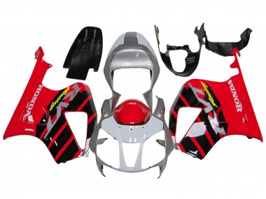 Lojas Carenagens Moto Honda VTR1000 2000-2006 - Prata Vermelho Preto Listra Corrida