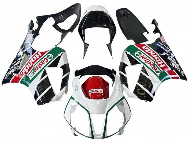 Lojas Carenagens Moto Honda VTR1000 2000-2006 - Branco Vermelho Verde Preto Brilhante Castrol