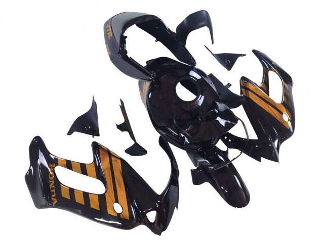 Lojas Carenagens Moto Honda VTR1000F 1997-2005 - Preto Brilhante Ouro