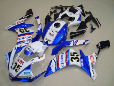 Lojas Carenagens Moto Yamaha YZF R1 2007-2008 - Branco Azul Vermelho Preto Volvo Sterilgarda Yamalube Fimer 35