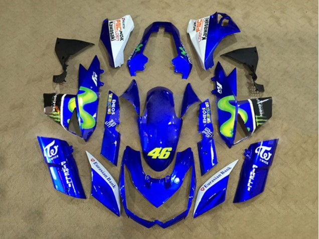 Lojas Carenagens Moto Kawasaki Z1000 2010-2013 - Branco Azul Amarelo Monstro