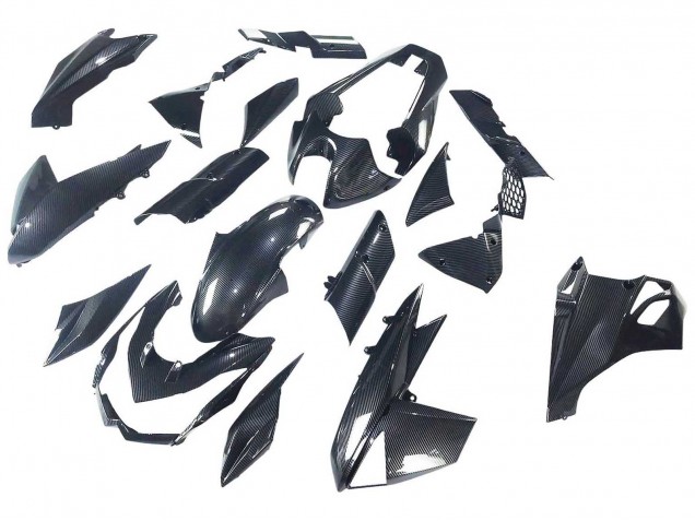 Lojas Carenagens Moto Kawasaki Z1000 2010-2013 - Preto Fibra de Carbono