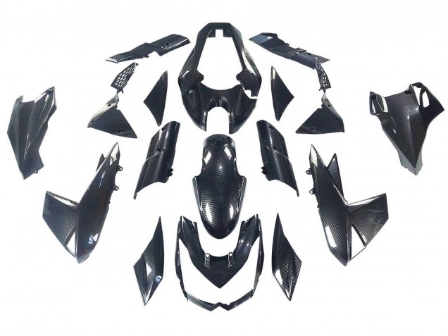 Lojas Carenagens Moto Kawasaki Z1000 2010-2013 - Preto Fibra de Carbono