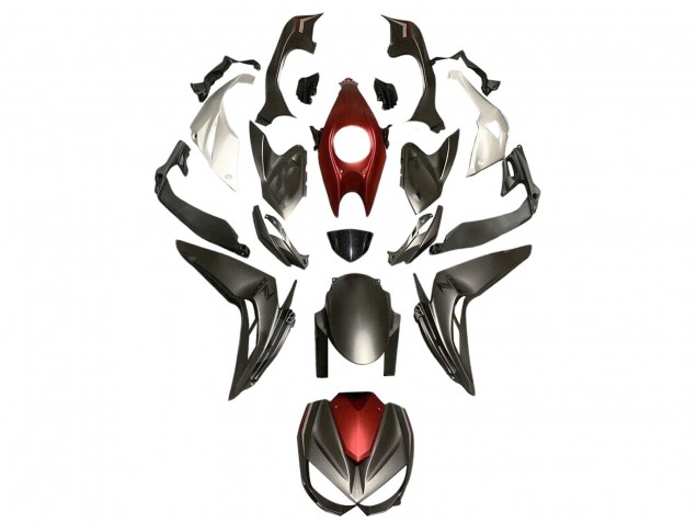 Lojas Carenagens Moto Kawasaki Z1000 2014-2019 - Prata Vermelho Preto Fosco
