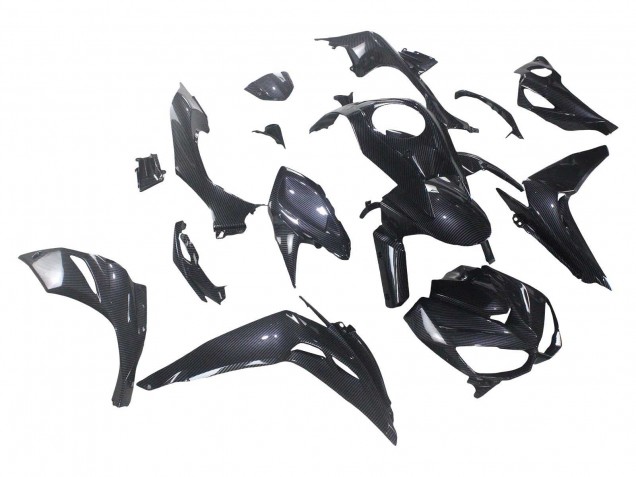 Lojas Carenagens Moto Kawasaki Z1000 2014-2019 - Preto Fibra de Carbono
