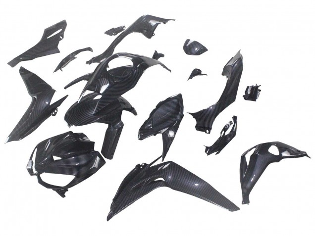 Lojas Carenagens Moto Kawasaki Z1000 2014-2019 - Preto Fibra de Carbono