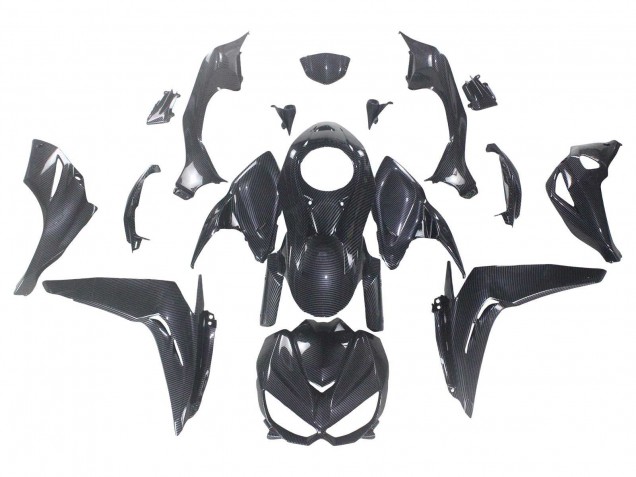 Lojas Carenagens Moto Kawasaki Z1000 2014-2019 - Preto Fibra de Carbono