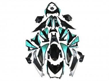 Lojas Carenagens Moto Kawasaki Z1000 2014-2019 - Azul Claro Preto Brilhante Prata