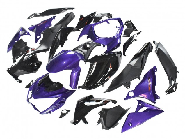 Lojas Carenagens Moto Kawasaki Z1000 2014-2019 - Roxo Preto Brilhante Preto Fosco