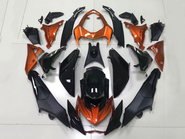 Lojas Carenagens Moto Kawasaki Z1000 2014-2019 - Laranja Preto Brilhante Preto Fosco