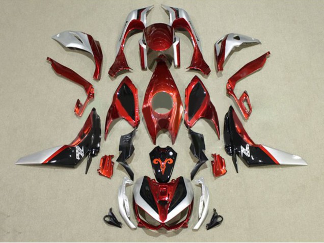 Lojas Carenagens Moto Kawasaki Z1000 2014-2019 - Vermelho Prata Preto