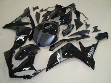 Lojas Carenagens Moto Yamaha YZF R1 2007-2008 - Preto Brilhante Preto Fosco Branco Decal