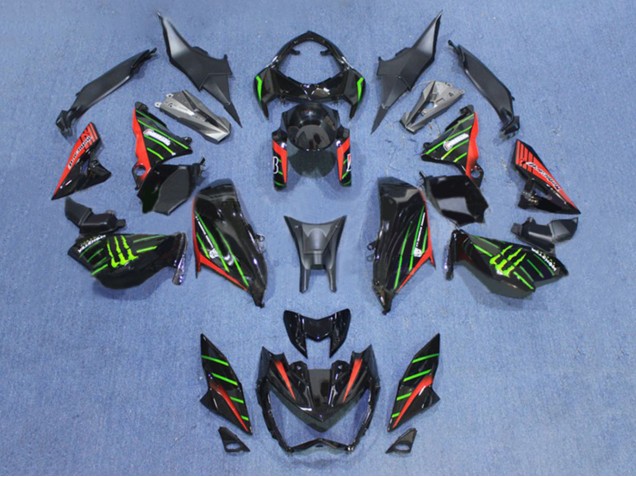 Lojas Carenagens Moto Kawasaki Z800 2013-2018 - Preto Vermelho Verde