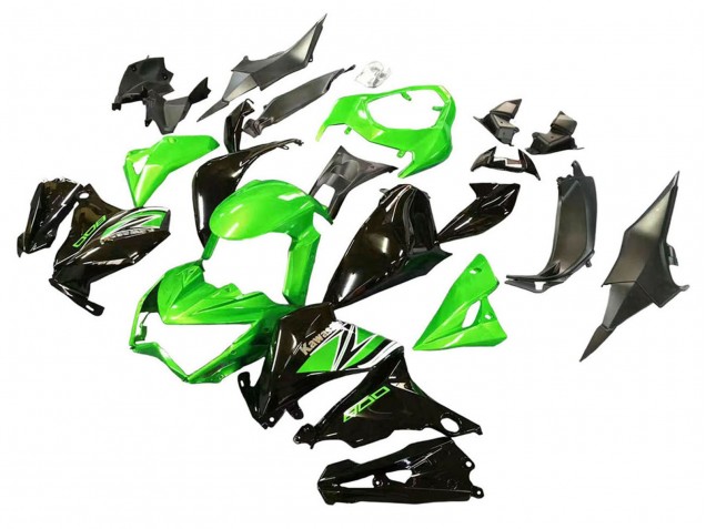 Lojas Carenagens Moto Kawasaki Z800 2013-2018 - Verde Preto Brilhante