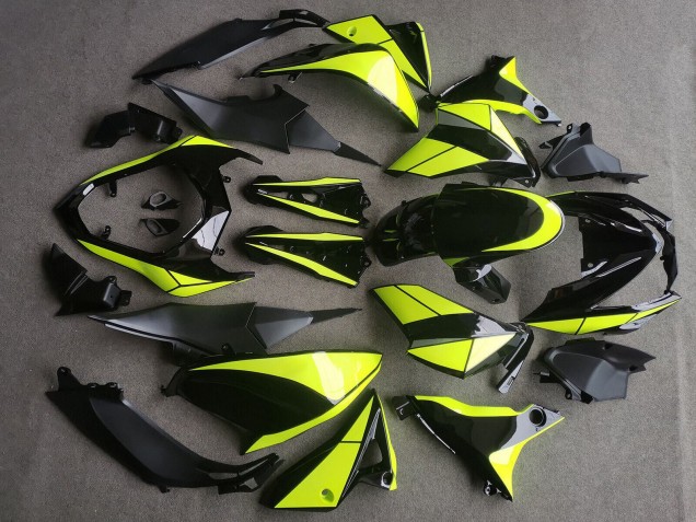 Lojas Carenagens Moto Kawasaki Z800 2013-2018 - Preto Brilhante Amarelo Néon