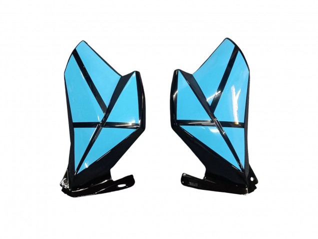 Lojas Carenagens Moto Kawasaki Z800 2013-2018 - Azul Claro Preto Brilhante