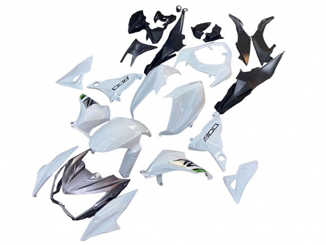 Lojas Carenagens Moto Kawasaki Z800 2013-2018 - Branco Verde Prata Preto