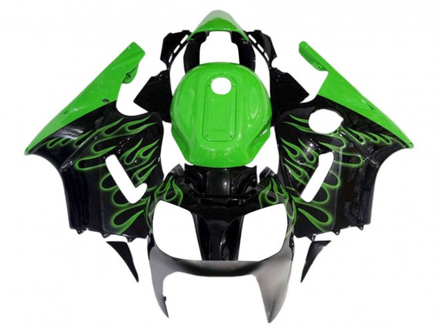 Lojas Carenagens Moto Kawasaki ZX12R 2002-2006 - Preto Brilhante Verde Chama