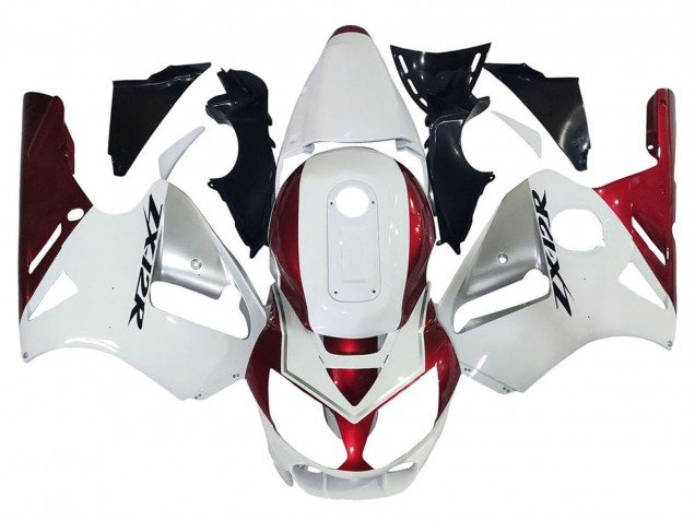 Lojas Carenagens Moto Kawasaki ZX12R 2002-2006 - Branco Vermelho Preto