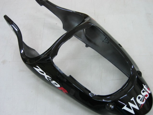 Lojas Carenagens Moto Kawasaki ZX9R 2000-2001 - Preto Brilhante Branco West