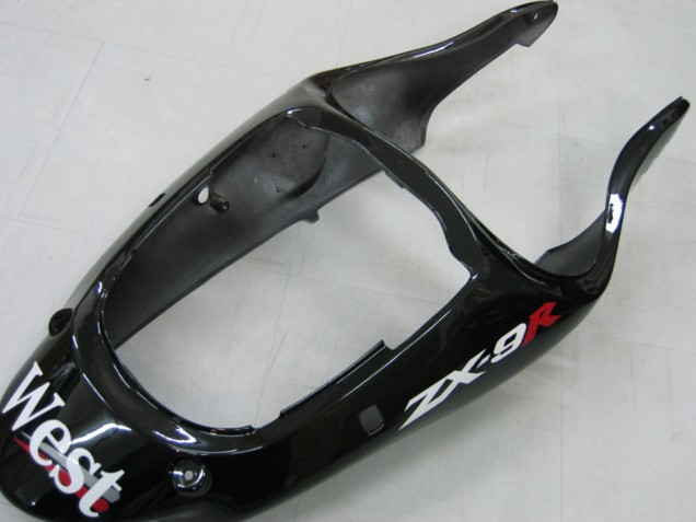 Lojas Carenagens Moto Kawasaki ZX9R 2000-2001 - Preto Brilhante Branco West