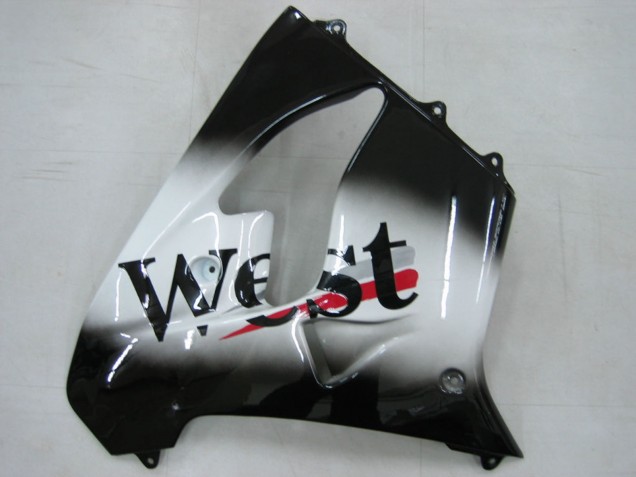 Lojas Carenagens Moto Kawasaki ZX9R 2000-2001 - Preto Brilhante Branco West