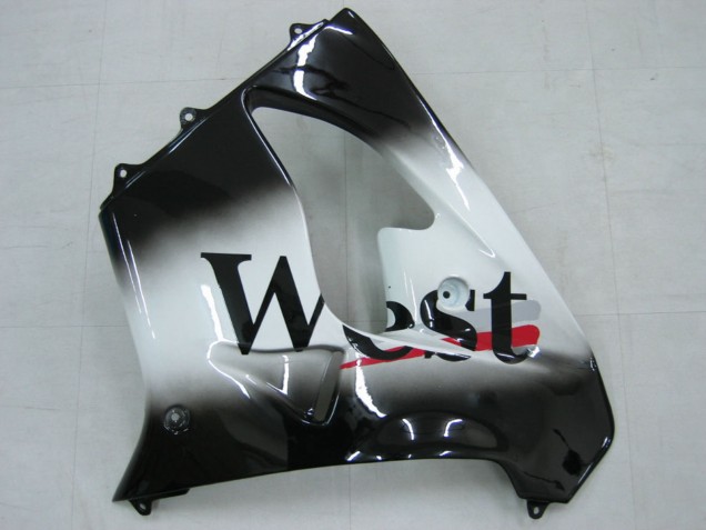 Lojas Carenagens Moto Kawasaki ZX9R 2000-2001 - Preto Brilhante Branco West