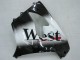 Lojas Carenagens Moto Kawasaki ZX9R 2000-2001 - Preto Brilhante Branco West