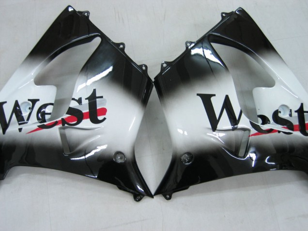 Lojas Carenagens Moto Kawasaki ZX9R 2000-2001 - Preto Brilhante Branco West