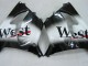 Lojas Carenagens Moto Kawasaki ZX9R 2000-2001 - Preto Brilhante Branco West