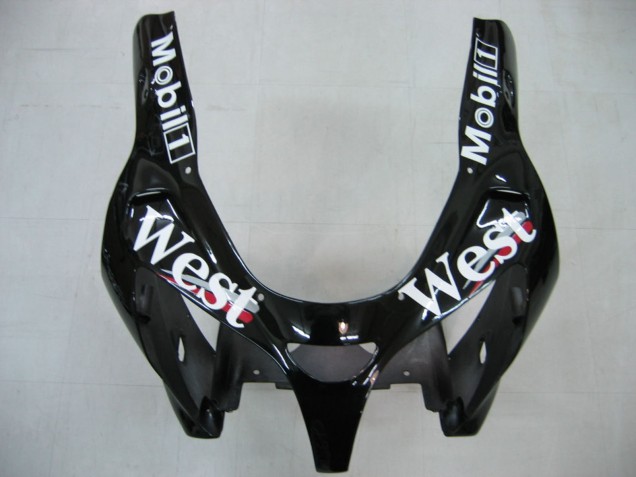 Lojas Carenagens Moto Kawasaki ZX9R 2000-2001 - Preto Brilhante Branco West