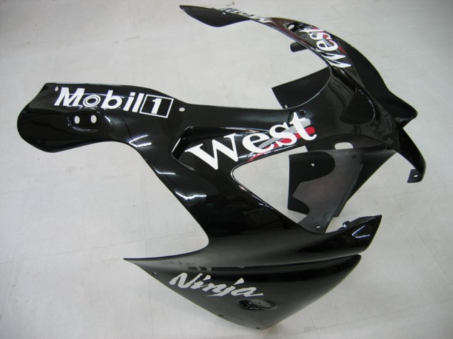 Lojas Carenagens Moto Kawasaki ZX9R 2000-2001 - Preto Brilhante Branco West