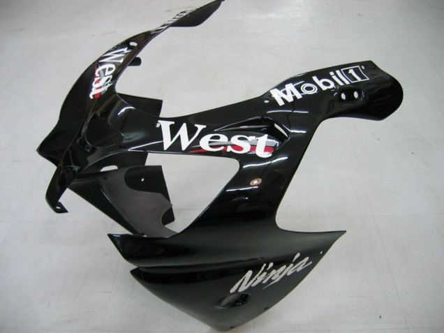 Lojas Carenagens Moto Kawasaki ZX9R 2000-2001 - Preto Brilhante Branco West
