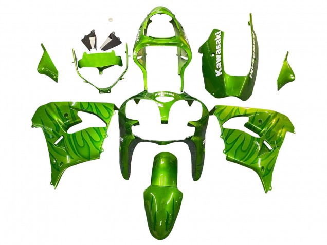 Lojas Carenagens Moto Kawasaki ZX9R 2000-2001 - Verde Chama